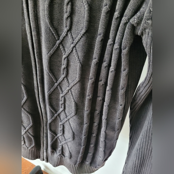 Y2K Charcoal Ribbed Knit Zip-Up - Picture 5 of 7